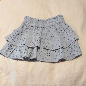 Rylee Cru Blue Eyelet Skirt